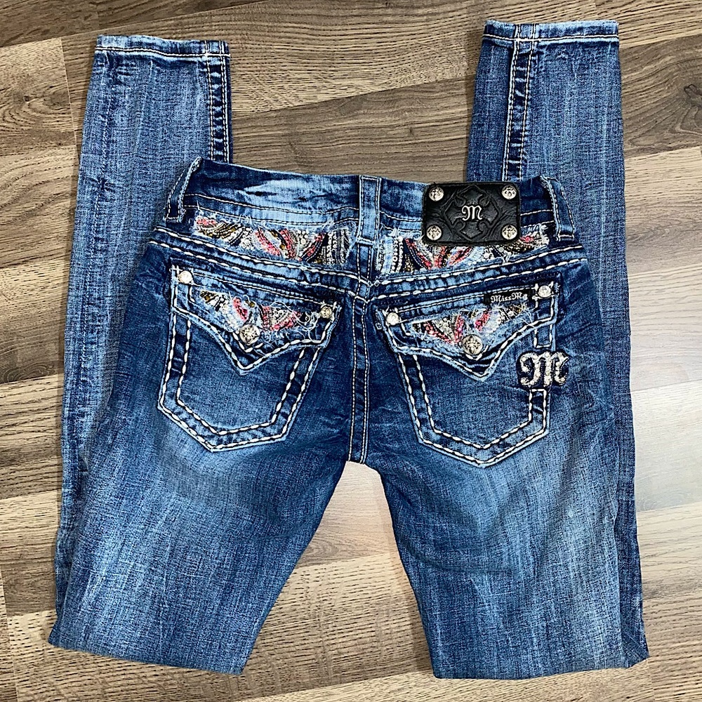 MISS ME Signature rise skinny bling jeans
